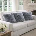Sheepskin Cushions — Set of Three — Gray — product and styling photograph