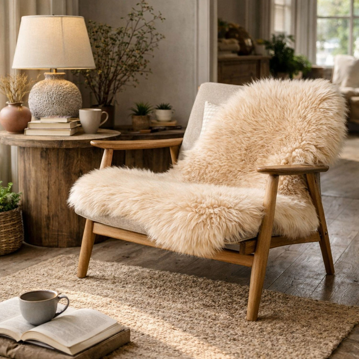 Single Sheepskins — Pair — Champagne — product and styling photograph
