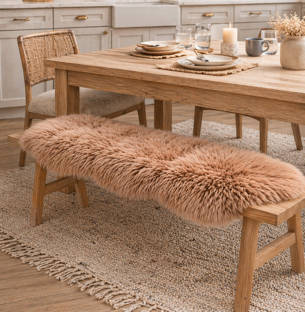 Double Sheepskins — Pair — Oyster — product and styling photograph