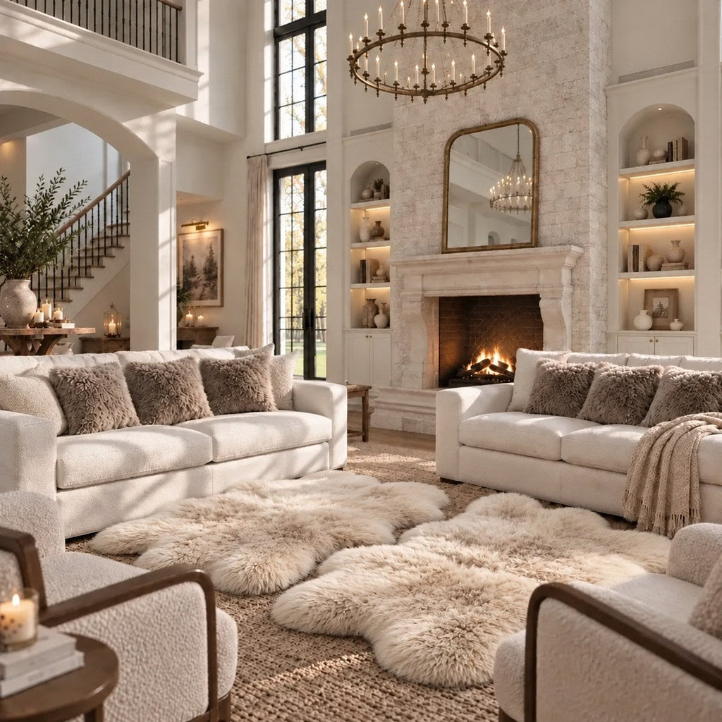 Quad Sheepskins — Pair — Oyster — product and styling photograph