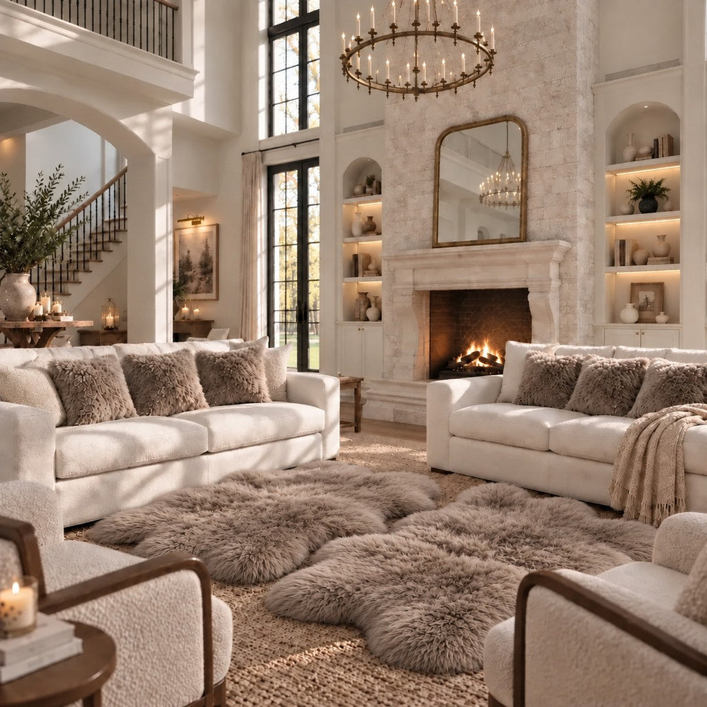 Quad Sheepskins — Pair — Taupe — product and styling photograph