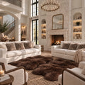 Quad Sheepskins — Pair — Chocolate — product and styling photograph