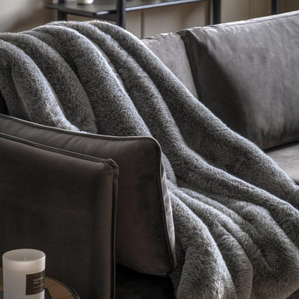 Roscose Faux Fur Throw — product and styling photograph