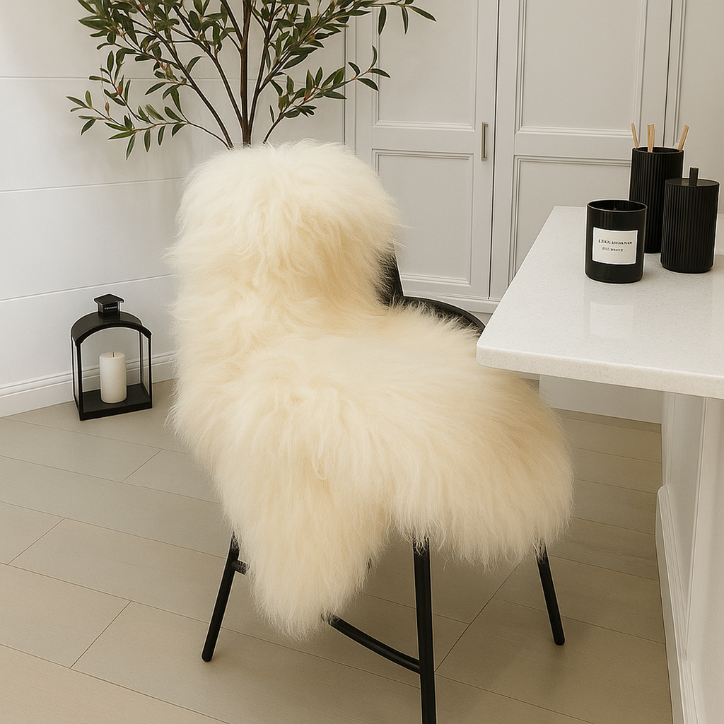 Icelandic Sheepskin — White — product and styling photograph