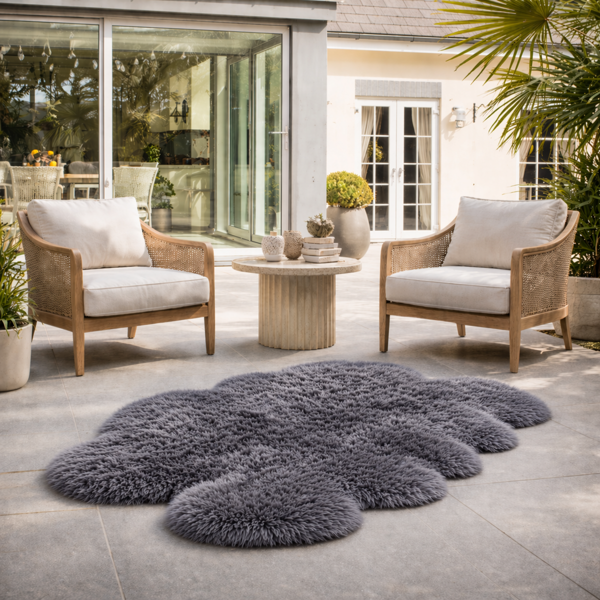 Quad Sheepskin — Gray — product and styling photograph