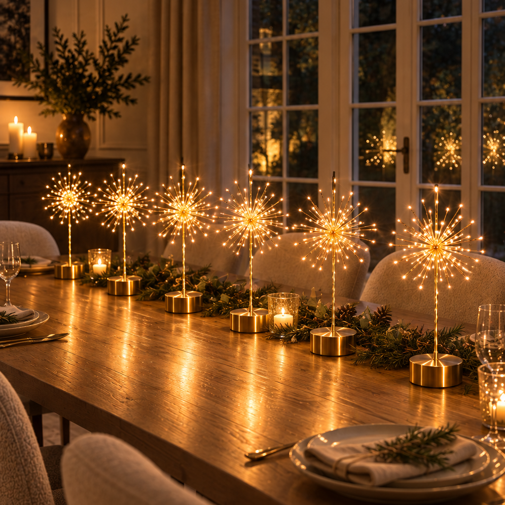 Mini Table Starbursts — Set of Six — Gold — product and styling photograph