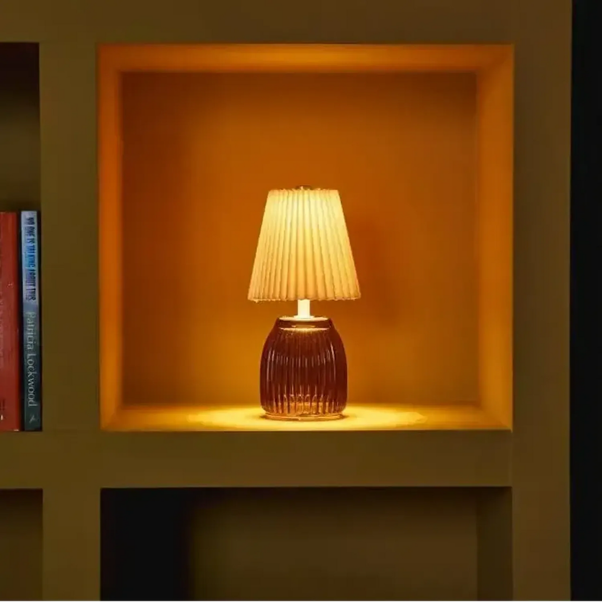 Luma Rechargeable Lamps — Set of Three — Amber — product and styling photograph
