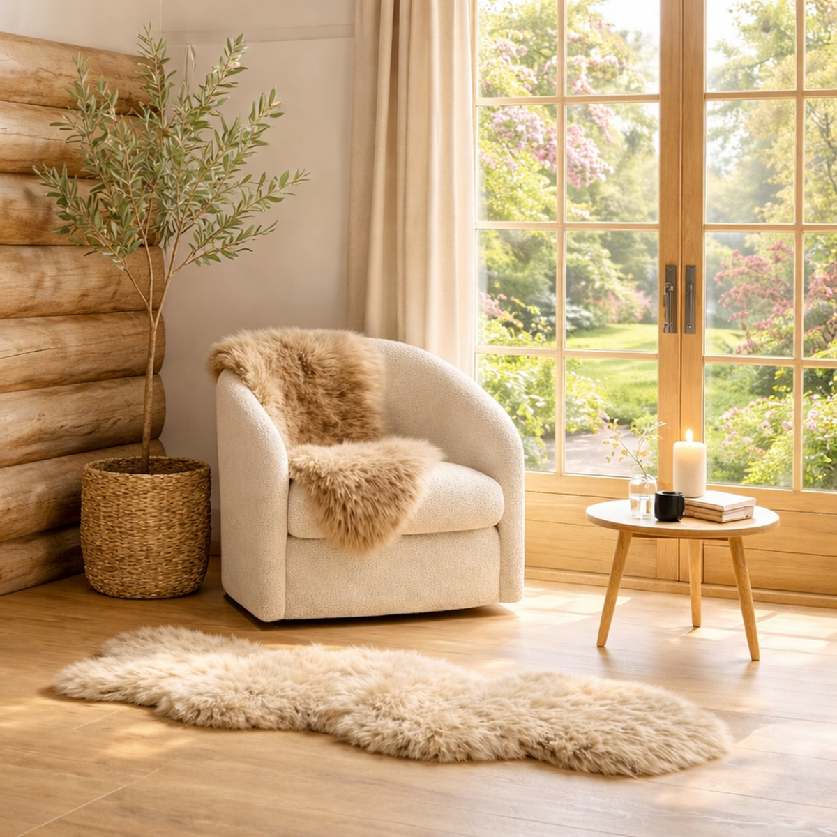 Double Oyster Sheepskin — product and styling photograph