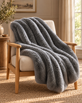 Roscose Faux Fur Throw — country-house portrait product photograph