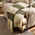 Leigh Moss Wide Stripe Wool Throw