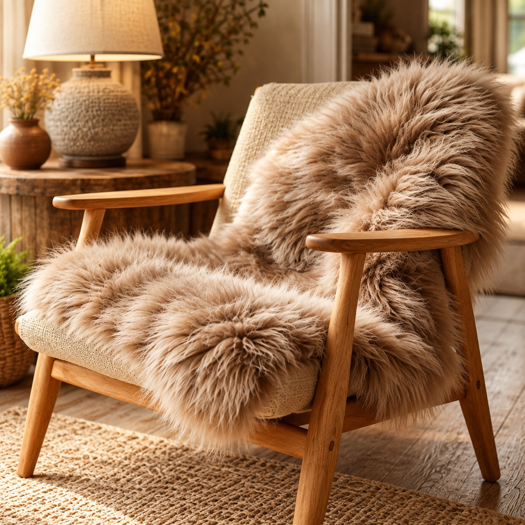 Single Sheepskin — Taupe — texture detail