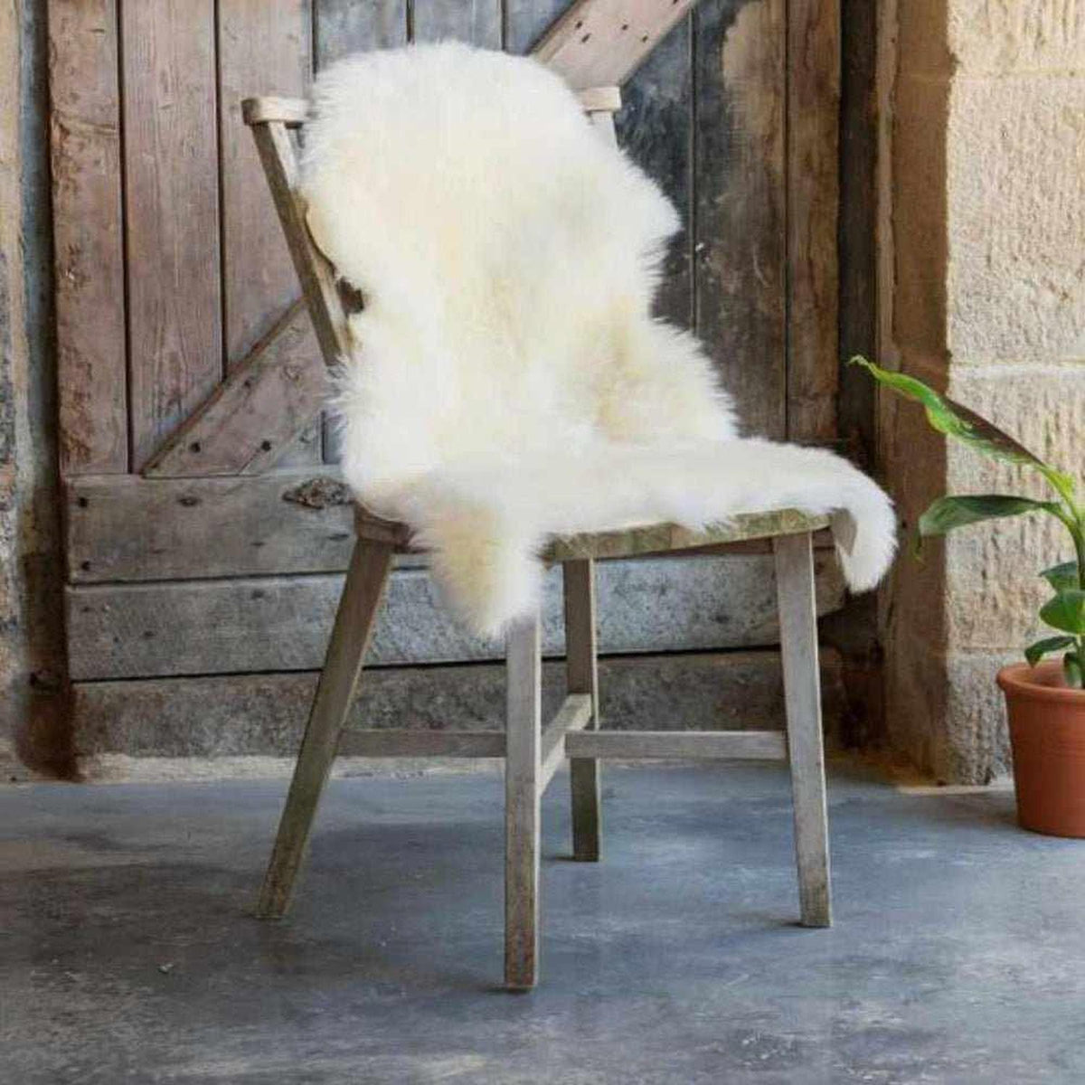 Single Sheepskin — Ivory — product and styling photograph