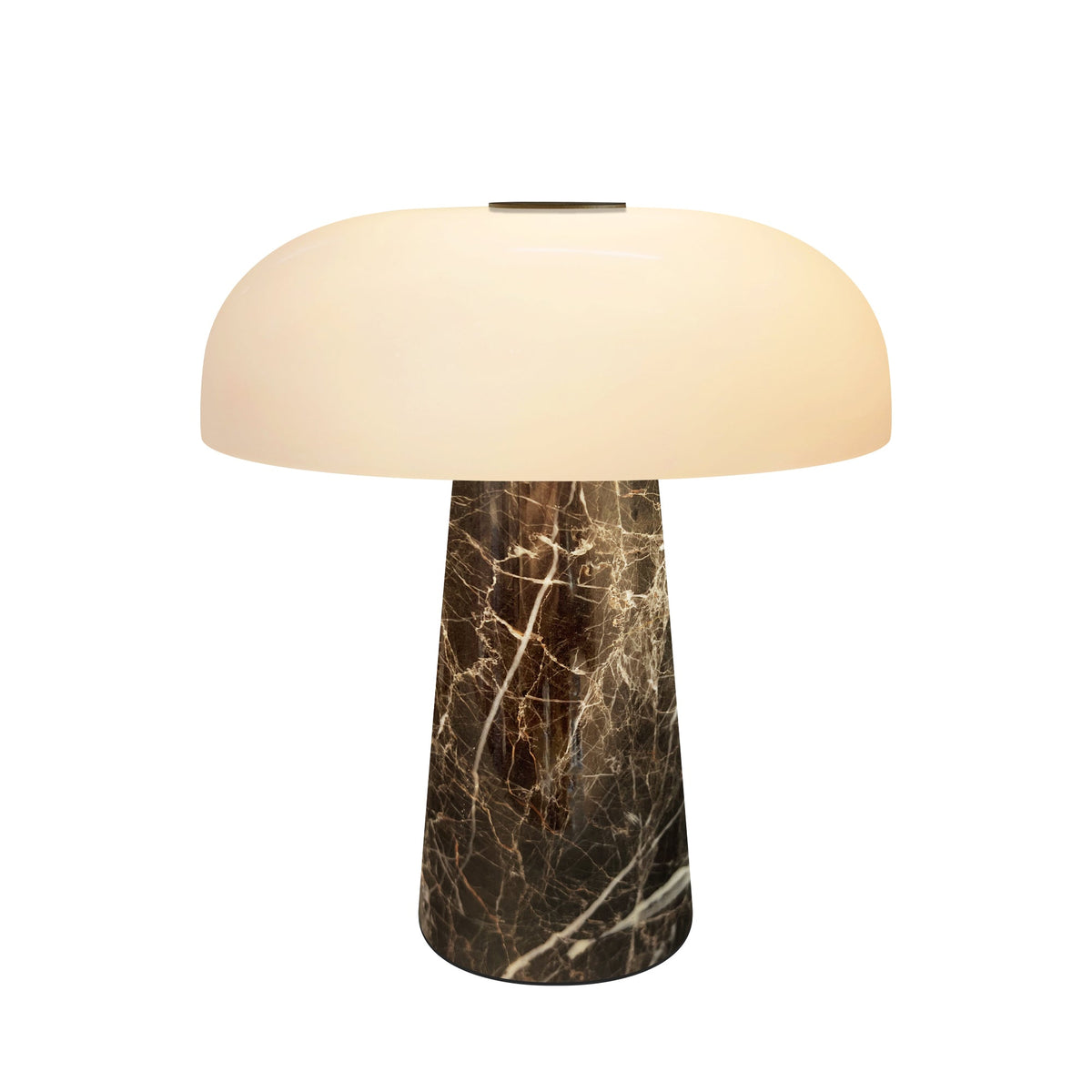 Rosso Levanto Rechargeable Marble Table Lamp — Details — product and styling photograph