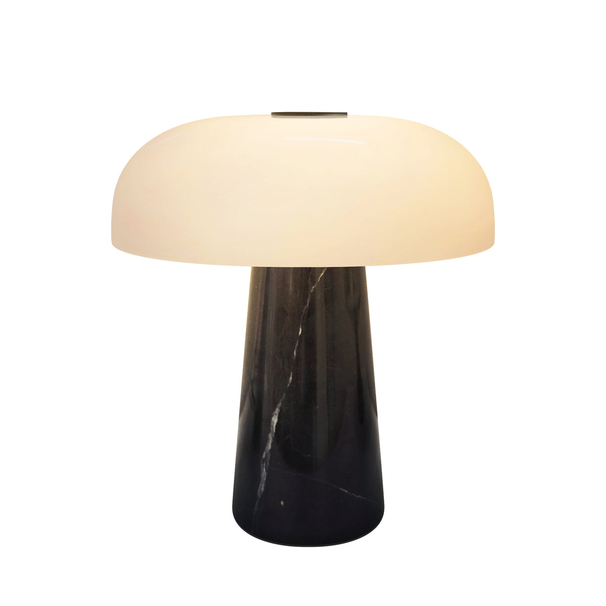 Nero Marquina Rechargeable Marble Table Lamp — Details — product and styling photograph